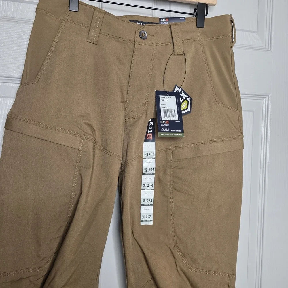 NWT 5.11 Mens 30X34 Tactical Apex Cargo Pant Stretch Battle Brown Regular Fit